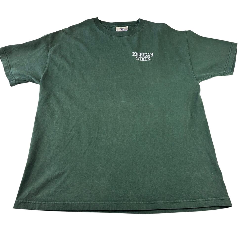 Vintage Michigan State T Shirt Green XL Steve & Barrys MSU Spartans